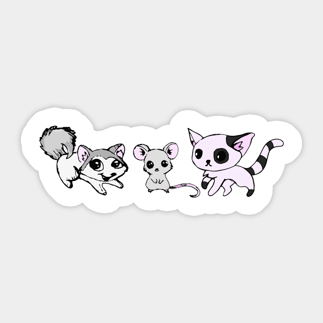 Emma's Critters Sticker by DellaMorteArts